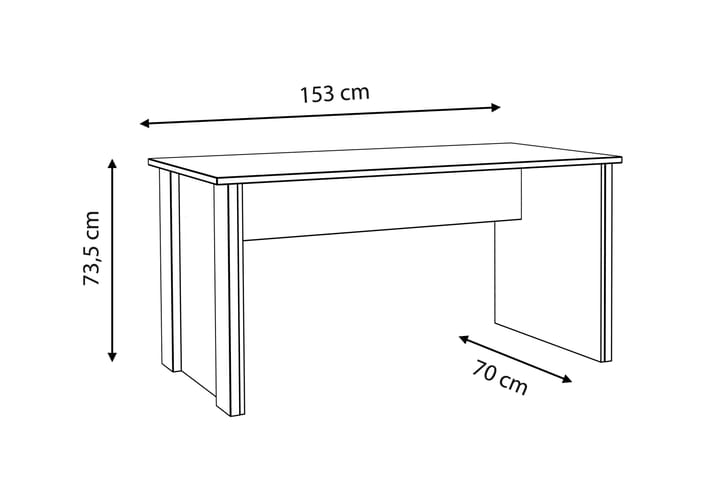Työpöytä Trevorton 153 cm - Ruskea / Harmaa - Tietokonepöytä
 - Kirjoituspöytä