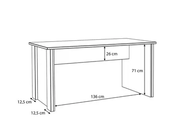 Työpöytä Trevorton 153 cm - Ruskea / Harmaa - Huonekalut - Pöytä & ruokailuryhmä - Työpöytä - Kirjoituspöytä