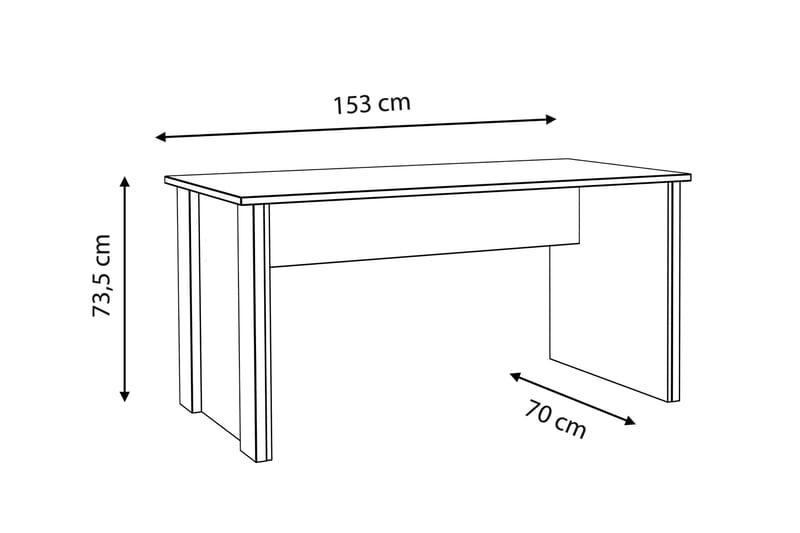 Työpöytä Trevorton 153 cm - Ruskea / Harmaa - Huonekalut - Pöytä & ruokailuryhmä - Työpöytä - Kirjoituspöytä