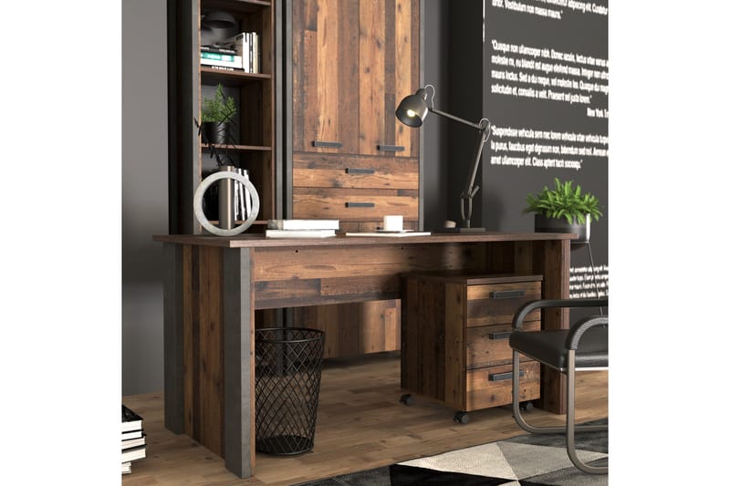 Työpöytä Trevorton 153 cm - Ruskea / Harmaa - Huonekalut - Pöytä & ruokailuryhmä - Työpöytä - Kirjoituspöytä