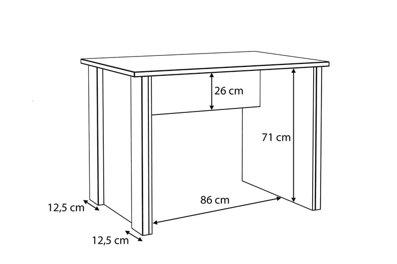 Työpöytä Trevorton 153 cm - Ruskea/Harmaa - Tietokonepöytä
 - Kirjoituspöytä