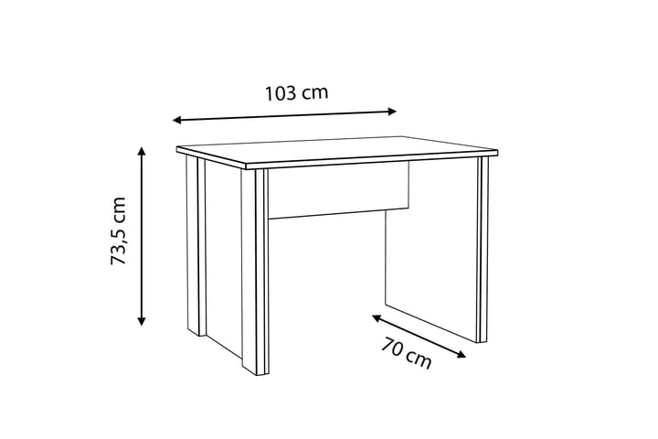 Työpöytä Trevorton 153 cm - Ruskea/Harmaa - Tietokonepöytä
 - Kirjoituspöytä