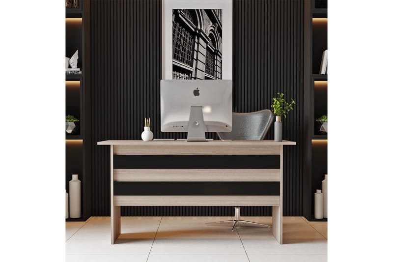Työpöytä Tully 140 cm - Luonnonväri/Musta - Huonekalut - Pöytä & ruokailuryhmä - Työpöytä - Kirjoituspöytä