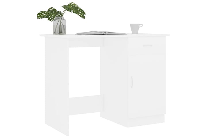 Työpöytä valkoinen 100x50x76 cm lastulevy - Valkoinen - Kirjoituspöytä - Tietokonepöytä