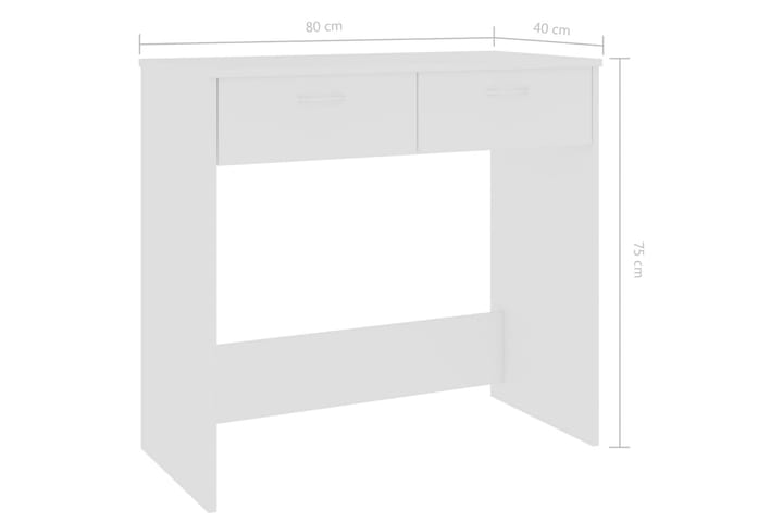 Työpöytä valkoinen 80x40x75 cm lastulevy - Valkoinen - Tietokonepöytä
 - Kirjoituspöytä