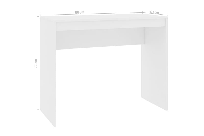 Työpöytä valkoinen 90x40x72 cm lastulevy - Huonekalut - Pöytä & ruokailuryhmä - Työpöytä
 - Kirjoituspöytä