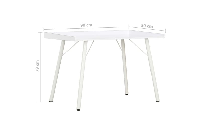 Työpöytä valkoinen 90x50x79 cm - Valkoinen - Huonekalut - Pöytä & ruokailuryhmä - Työpöytä
 - Kirjoituspöytä