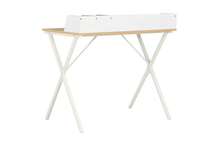 Työpöytä valkoinen ja luonnollinen 80x50x84 cm - Valkoinen - Tietokonepöytä
 - Kirjoituspöytä