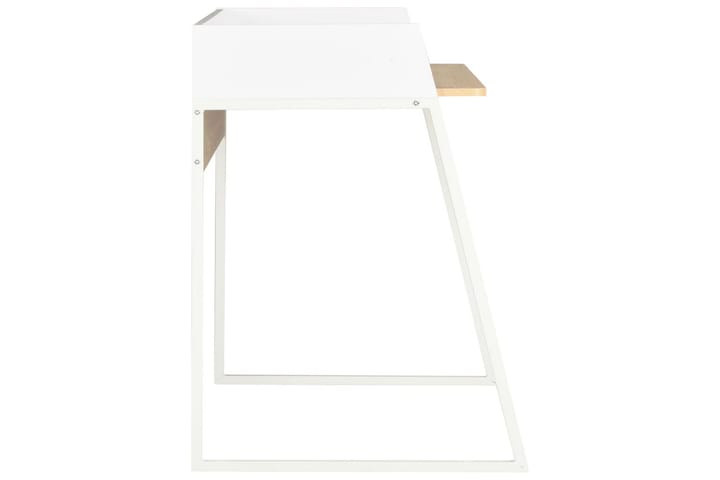 Työpöytä valkoinen ja tammi 90x60x88 cm - Valkoinen - Tietokonepöytä
 - Kirjoituspöytä