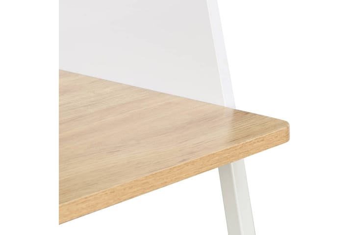 Työpöytä valkoinen ja tammi 90x60x88 cm - Valkoinen - Tietokonepöytä
 - Kirjoituspöytä