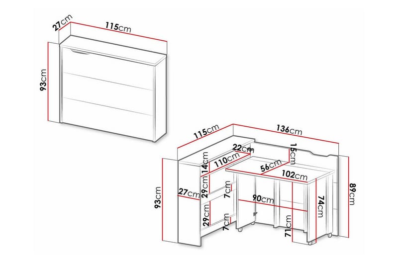 White - Huonekalut - Pöytä & ruokailuryhmä - Työpöytä - Kirjoituspöytä - Kulmakirjoituspöytä