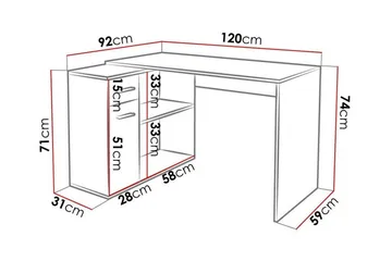 Wickston Skrivbord 120 cm Anthracite - Huonekalut - Pöytä & ruokailuryhmä - Työpöytä - Kirjoituspöytä