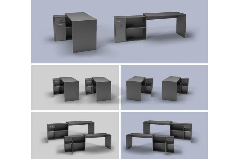 Wickston Skrivbord 120 cm Anthracite - Huonekalut - Pöytä & ruokailuryhmä - Työpöytä - Kirjoituspöytä