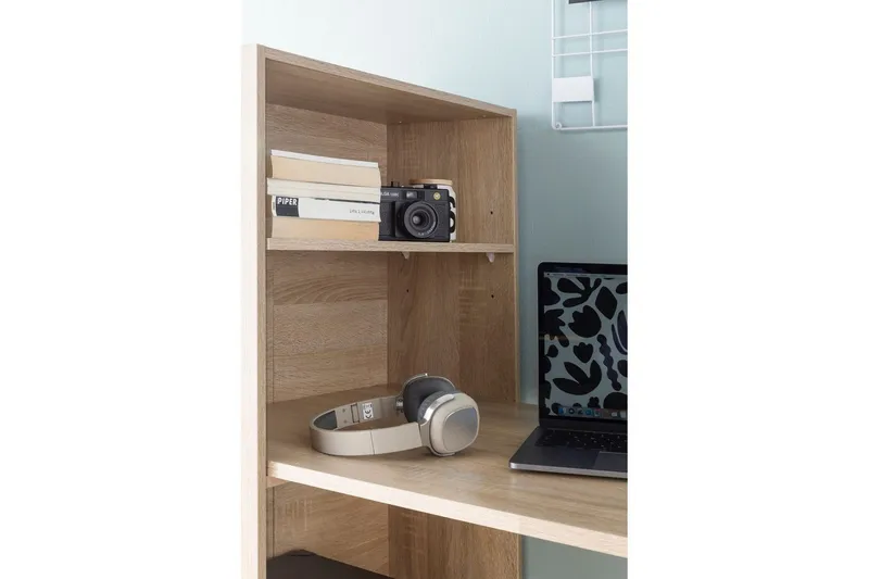 Kirjoituspöytä Wohnling hyllyllä 120x120x53 cm puuta moderni tyyli Sonoma - Sonoma - Huonekalut - Pöytä & ruokailuryhmä - Työpöytä - Tietokonepöytä