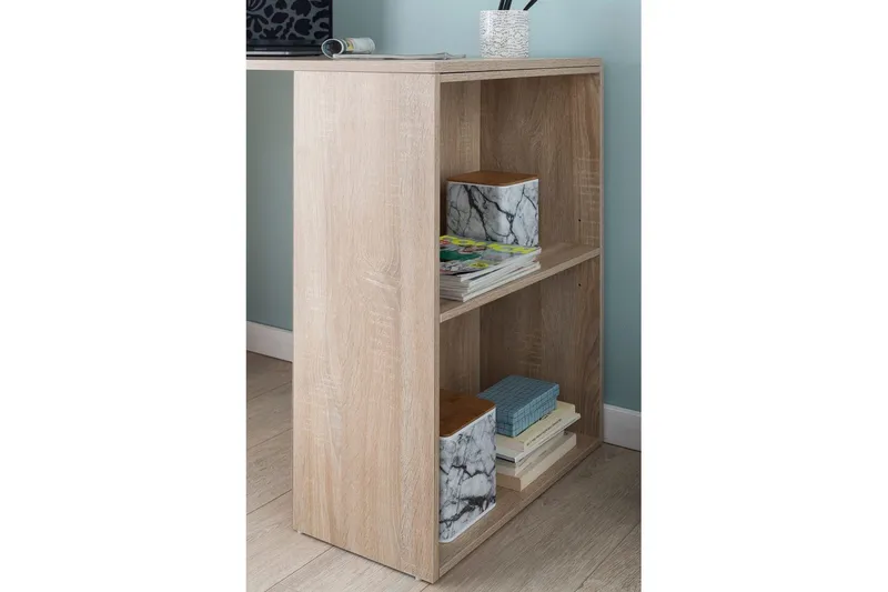 Kirjoituspöytä Wohnling hyllyllä 120x120x53 cm puuta moderni tyyli Sonoma - Sonoma - Huonekalut - Pöytä & ruokailuryhmä - Työpöytä - Tietokonepöytä