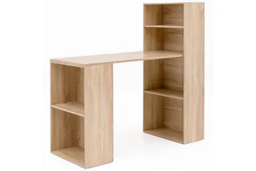 Kirjoituspöytä Wohnling hyllyllä 120x120x53 cm puuta moderni tyyli Sonoma - Sonoma - Huonekalut - Pöytä & ruokailuryhmä - Työpöytä - Tietokonepöytä