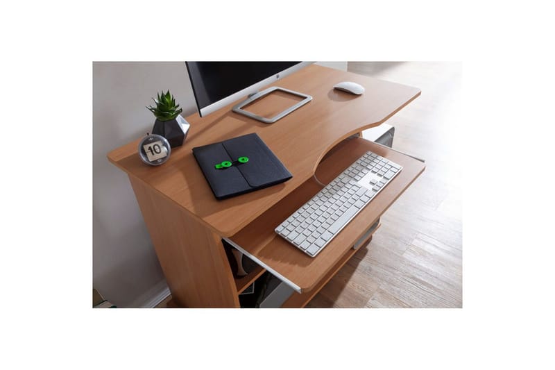 Kirjoituspöytä Wohnling kannettavalle tietokoneelle tai tietokoneelle, pyörillä, näppäimistön ulosvedettävä taso, moderni tyyli Pyökki - Pyökki - Huonekalut - Pöytä & ruokailuryhmä - Työpöytä - Tietokonepöytä