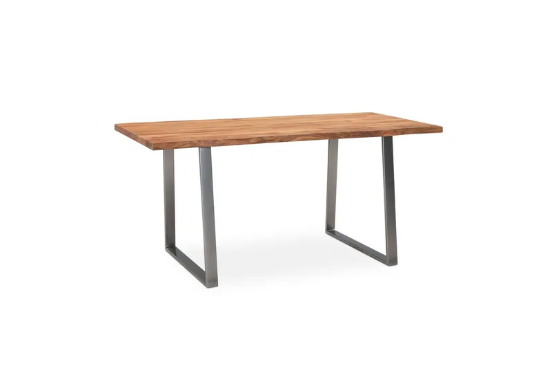 Kirjoituspöytä Wohnling Massiivipuinen puureuna Metallijalat Maalaistyyli Hopea, Suora, 180x90 cm, Hopea, Suora, 180x90 cm