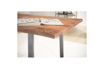 Kirjoituspöytä Wohnling Massiivipuinen puureuna Metallijalat Maalaistyyli Hopea, Suora, 140x60 cm - Hopea, Suora, 140x60 cm - Huonekalut - Pöytä & ruokailuryhmä - Työpöytä - Tietokonepöytä