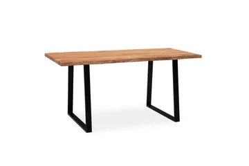 Kirjoituspöytä Wohnling Massiivipuinen puureuna Metallijalat Maalaistyyli Musta, suora, 180x90 cm