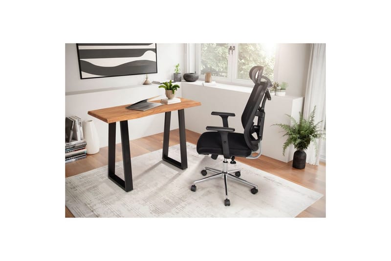 Kirjoituspöytä Wohnling Massiivipuu puureunalla metallirunko - Huonekalut - Pöytä & ruokailuryhmä - Työpöytä - Tietokonepöytä