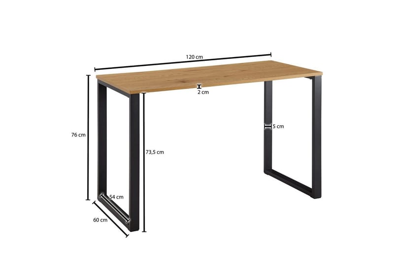 Kirjoituspöytä Wohnling Tammipuu tyyli 120 cm, moderni - Huonekalut - Pöytä & ruokailuryhmä - Työpöytä - Tietokonepöytä