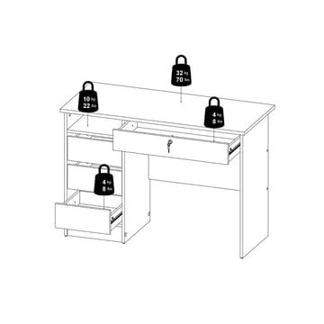 Klintberg työpöytä 109x48x76 cm - Huonekalut - Pöytä & ruokailuryhmä - Työpöytä - Kirjoituspöytä