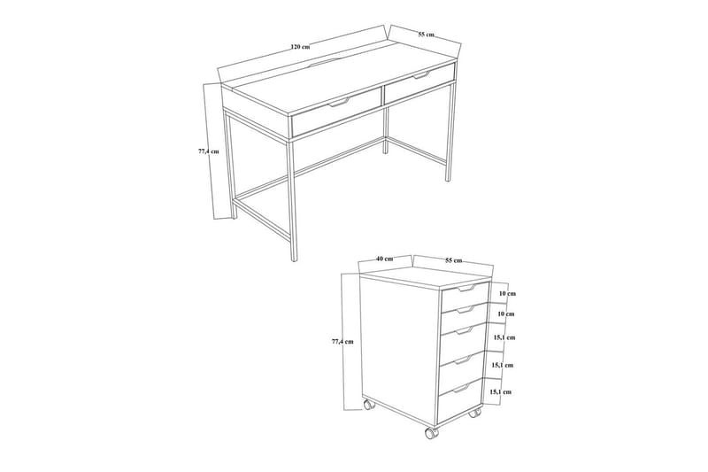 Loryn Kirjoituspöytä 55x120 cm - Vihreä - Huonekalut - Pöytä & ruokailuryhmä - Työpöytä
 - Tietokonepöytä