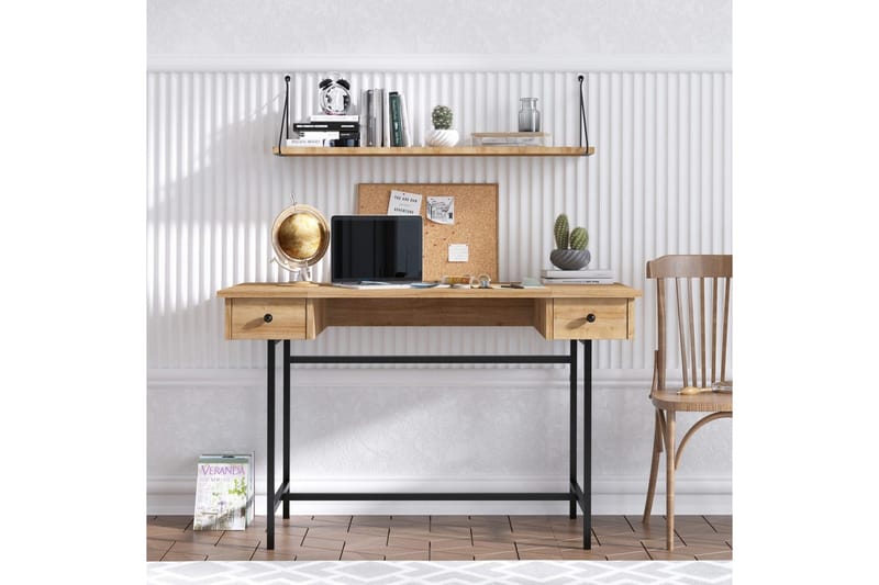 Mirric Kirjoituspöytä 60x120 cm - Tammi/Musta - Huonekalut - Pöytä & ruokailuryhmä - Työpöytä
 - Tietokonepöytä