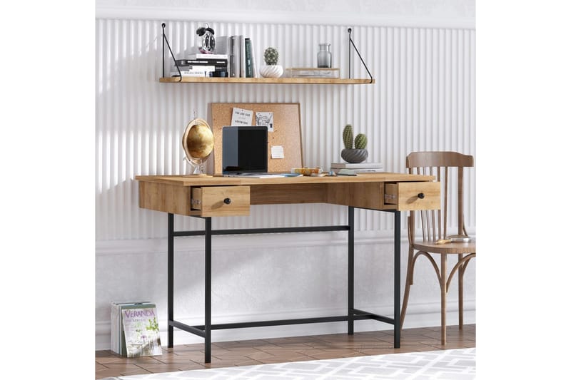 Mirric Kirjoituspöytä 60x120 cm - Tammi/Musta - Huonekalut - Pöytä & ruokailuryhmä - Työpöytä
 - Tietokonepöytä