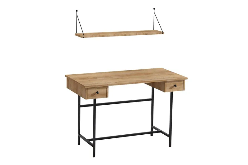 Mirric Kirjoituspöytä 60x120 cm, Tammi/Musta