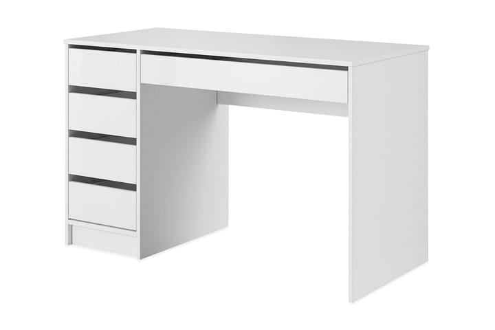 Moon Kirjoituspöytä 120 cm Säilytyksellä 5 laatikkoa - Valk/Valkoinen Korkeakiilto - Tietokonepöytä
 - Kirjoituspöytä