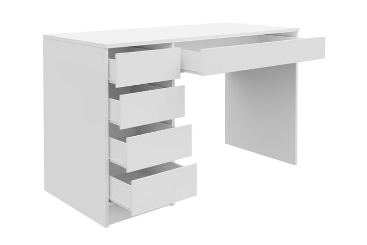 Moon Kirjoituspöytä 120 cm Säilytyksellä 5 laatikkoa - Valk/Valkoinen Korkeakiilto - Tietokonepöytä
 - Kirjoituspöytä