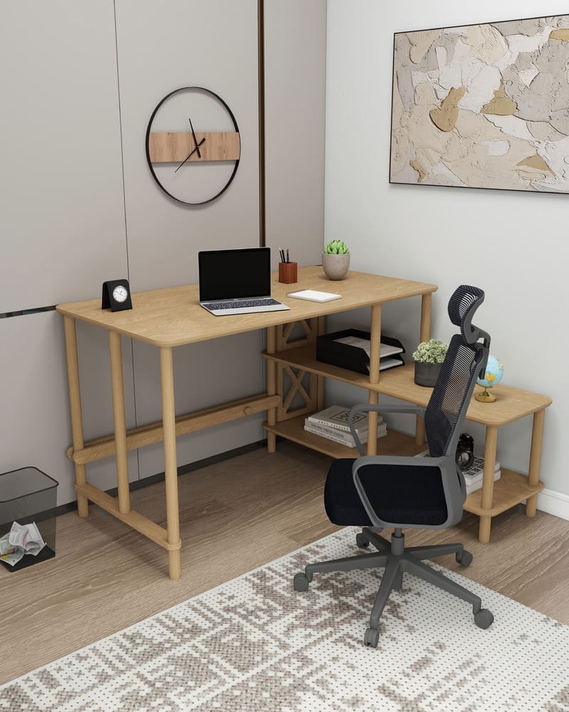 Morina Kirjoituspöytä 125 cm - Tammi - Huonekalut - Pöytä & ruokailuryhmä - Työpöytä - Tietokonepöytä