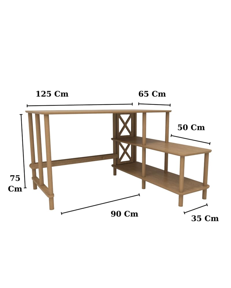 Morina Kirjoituspöytä 125 cm - Tammi - Huonekalut - Pöytä & ruokailuryhmä - Työpöytä - Tietokonepöytä