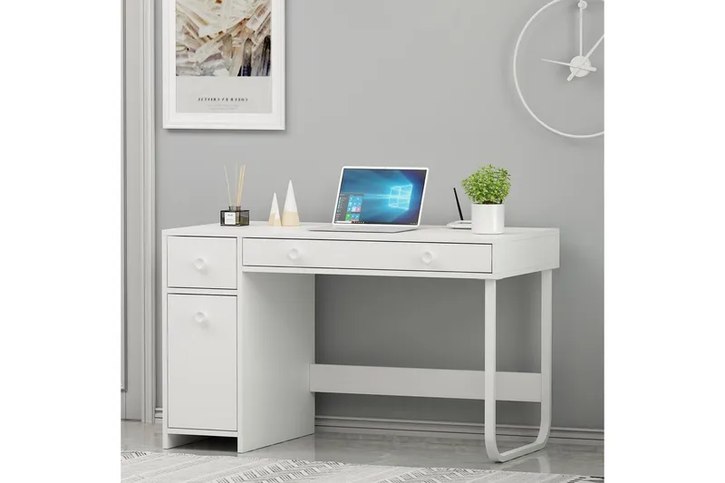 Neric Kirjoituspöytä 60x120 cm - Valkoinen - Huonekalut - Pöytä & ruokailuryhmä - Työpöytä
 - Tietokonepöytä