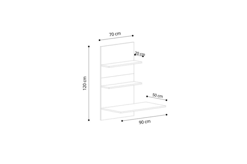 Neyric Kirjoituspöytä 50x90 cm - Tammi/Musta - Huonekalut - Pöytä & ruokailuryhmä - Työpöytä
 - Tietokonepöytä