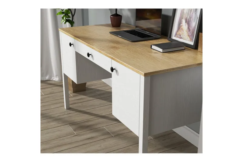 Omryn Kirjoituspöytä 60x132 cm - Luonnollinen/Valkoinen - Huonekalut - Pöytä & ruokailuryhmä - Työpöytä - Tietokonepöytä