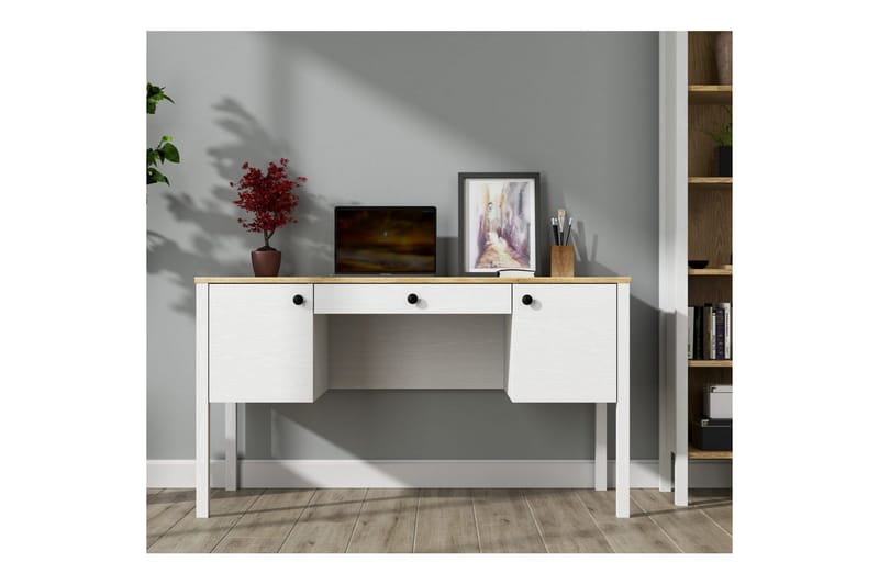 Omryn Kirjoituspöytä 60x132 cm - Luonnollinen/Valkoinen - Huonekalut - Pöytä & ruokailuryhmä - Työpöytä
 - Tietokonepöytä