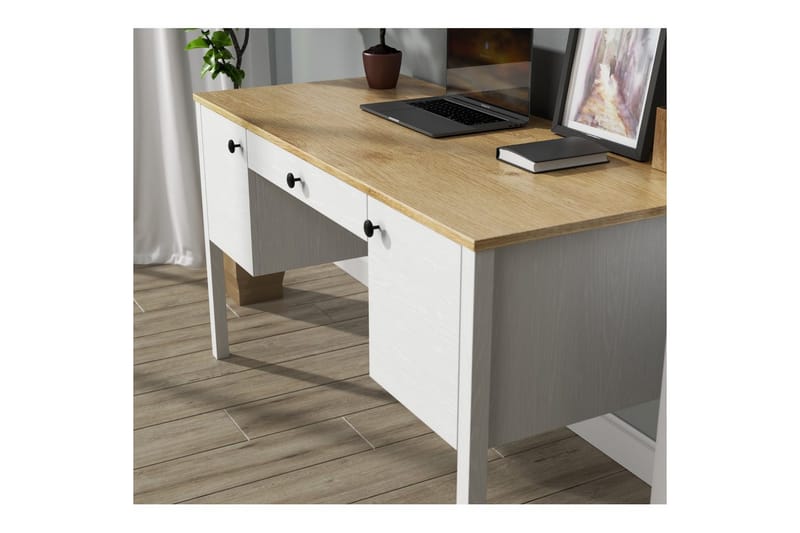 Omryn Kirjoituspöytä 60x132 cm - Luonnollinen/Valkoinen - Huonekalut - Pöytä & ruokailuryhmä - Työpöytä
 - Tietokonepöytä