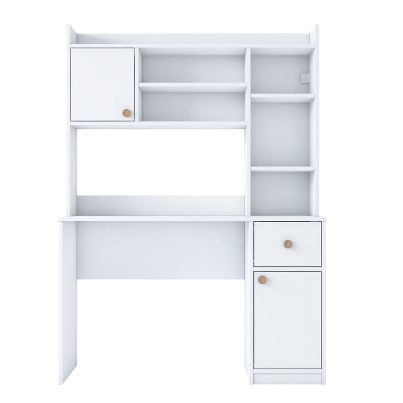 Opiskelupöytä ja kirjahylly Wallxpert Dara (120 x 166 x 50 cm) Valkoinen - Valkoinen - Huonekalut - Pöytä & ruokailuryhmä - Työpöytä - Tietokonepöytä