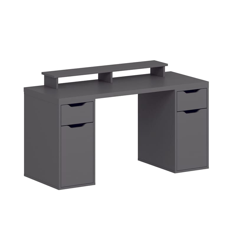 Opiskelupöytä Kalune Design Alen 150 cm (150 x 75 x 60 cm) Antrasiitti 2 laatikkoa, 2 kaappia - Antrasiitti - Huonekalut - Pöytä & ruokailuryhmä - Työpöytä - Tietokonepöytä