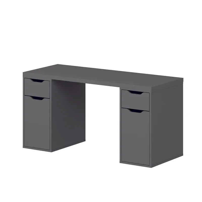 Opiskelupöytä Kalune Design Alen 150 cm (150 x 75 x 60 cm) Antrasiitti 2 laatikkoa, 2 kaappia, Antrasiitti
