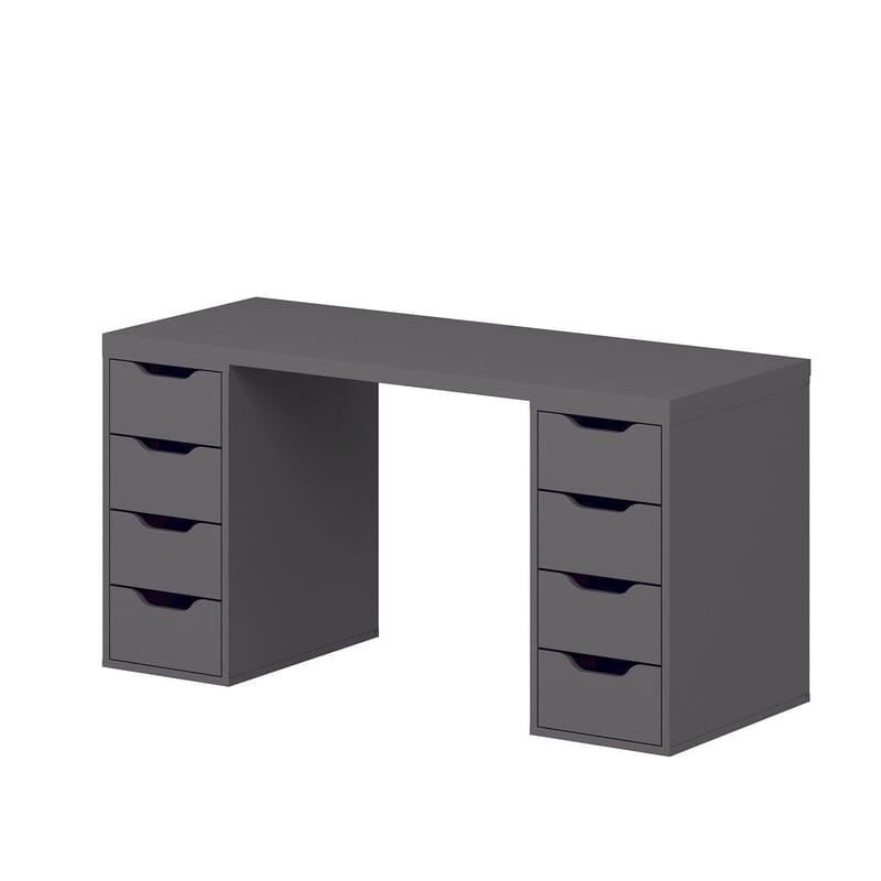 Opiskelupöytä Kalune Design Alen 150 cm (150 x 75 x 60 cm) Antrasiitti 8 laatikkoa - Antrasiitti - Huonekalut - Pöytä & ruokailuryhmä - Työpöytä - Tietokonepöytä