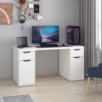 Opiskelupöytä Kalune Design Alen 150 cm (150 x 75 x 60 cm) Valkoinen 2 laatikkoa, 2 kaappia - Valkoinen - Huonekalut - Pöytä & ruokailuryhmä - Työpöytä - Tietokonepöytä
