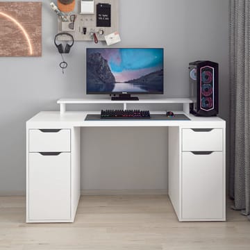 Opiskelupöytä Kalune Design Alen 150 cm (150 x 75 x 60 cm) Valkoinen 2 laatikkoa, 2 kaappia - Valkoinen - Huonekalut - Pöytä & ruokailuryhmä - Työpöytä - Tietokonepöytä