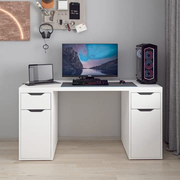 Opiskelupöytä Kalune Design Alen 150 cm (150 x 75 x 60 cm) Valkoinen 2 laatikkoa, 2 kaappia - Valkoinen - Huonekalut - Pöytä & ruokailuryhmä - Työpöytä - Tietokonepöytä