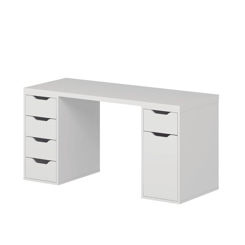 Opiskelupöytä Kalune Design Alen 150 cm (150 x 75 x 60 cm) Valkoinen 5 laatikkoa - Valkoinen - Huonekalut - Pöytä & ruokailuryhmä - Työpöytä - Tietokonepöytä