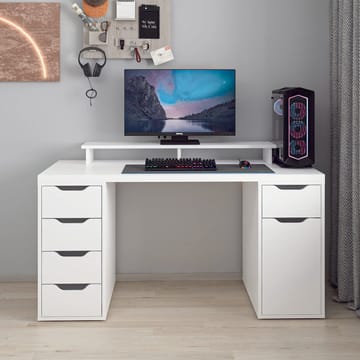 Opiskelupöytä Kalune Design Alen 150 cm (150 x 75 x 60 cm) Valkoinen 5 laatikkoa - Valkoinen - Huonekalut - Pöytä & ruokailuryhmä - Työpöytä - Tietokonepöytä
