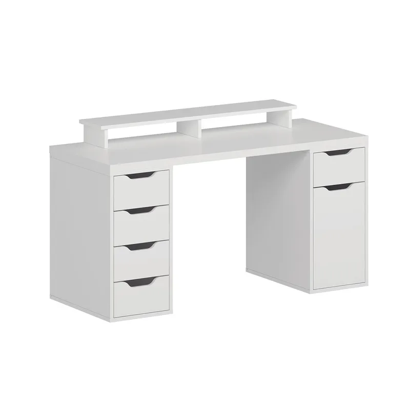 Opiskelupöytä Kalune Design Alen 150 cm (150 x 75 x 60 cm) Valkoinen 5 laatikkoa, Valkoinen
